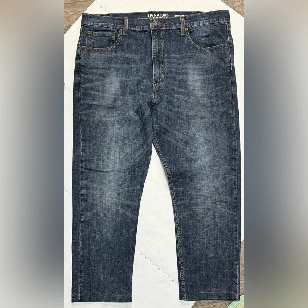 Levi’s Signature S37 Slim Straight Jeans Men’s 40x30 Medium Wash Stretch Denim